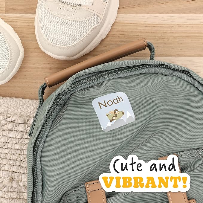 Camp Name Labels for Kids (33) – Custom Waterproof Stickers for Water Bottles, Lunch Boxes, Daycare & School with Unique Designs - Classic Airplane