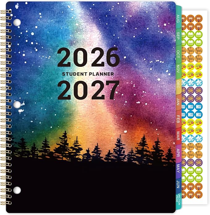 Student Planner 2026-2027 - School Planner 2026-2027, August 2026 - June 2027, 8.5" x 11", Monthly and Weekly Calendar for Middle or High School