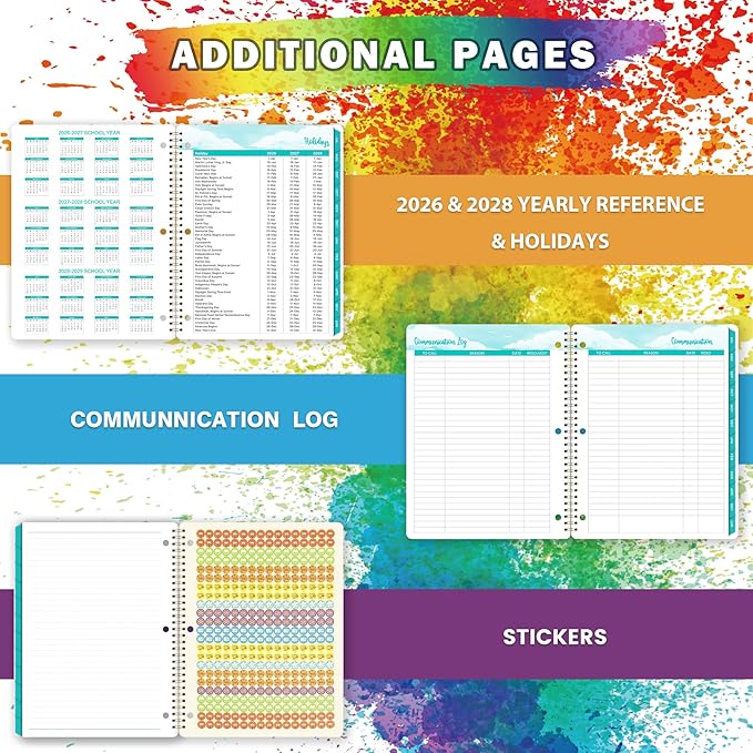 Student Planner 2026-2027 - Academic Planner from July 2026 - June 2027, Weekly & Monthly for Students 11"x 8.3", Flexible Cover, Strong Golden Binding, Printed Tabs, with Stickers