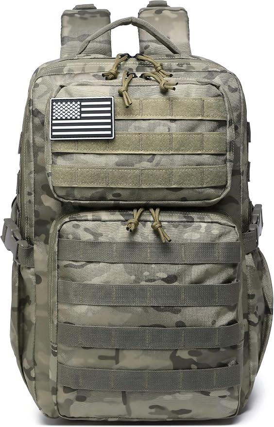 Wotony Military Tactical Backpack for Men Waterproof Daypack 3 Day Assault Pack Molle Bag with Water Bottle Holder