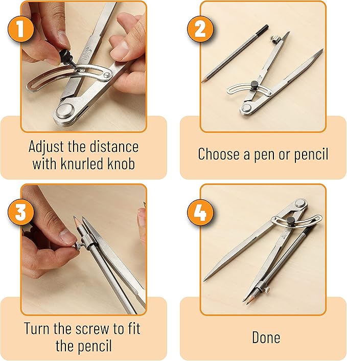 Mr. Pen- Professional Compass for Woodworking, Compass with Wing