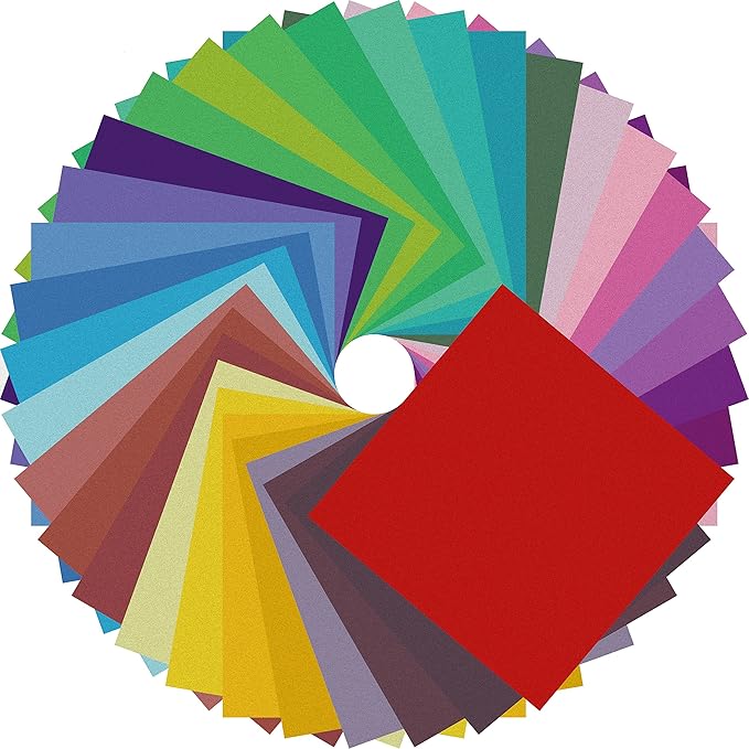 Origami Paper Double Sided Color - 200 Sheets - 20 Colors - 6 Inch Square Easy to Fold ,Perfect for Beginner,School,Kids,Fun DIY Arts & Crafts Handmade Projects