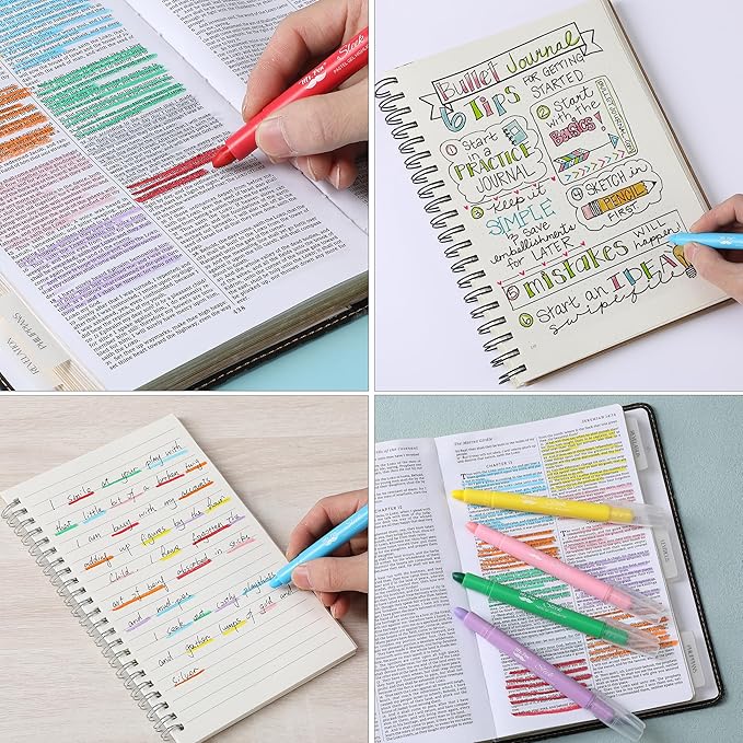 Mr. Pen- No Bleed Gel Highlighters, Assorted Colors, 8 Pack, Bible Highlighters and Pens No Bleed, Bible Markers for Study, Journaling, School Supplies and Accessories