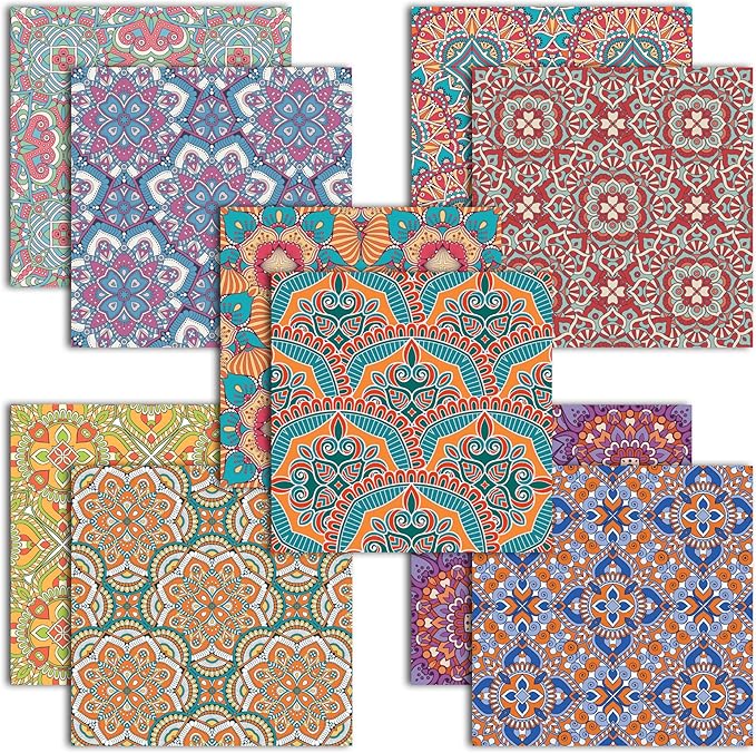 Origami Paper 6x6 Double Sided 50 Sheets 10 Colors origami kit Japanese Chiyo Square Craft Kits Easy Fold Arts Crafts DIY Handwork Bohemia