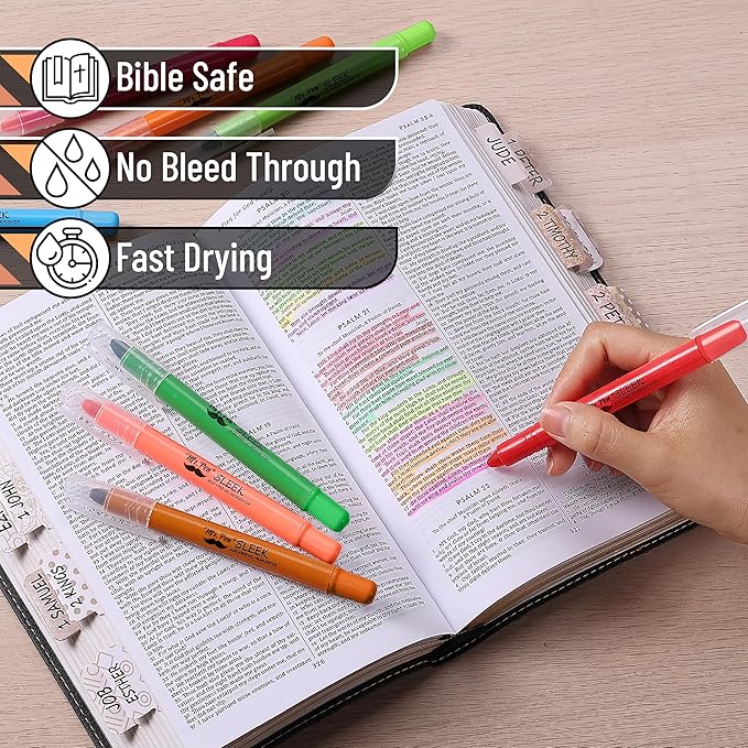 Mr. Pen- No Bleed Gel Highlighters, Colorful, 12 Pack, Bible Highlighters and Pens No Bleed, Bible Markers for Study, Journaling, School Supplies and Accessories