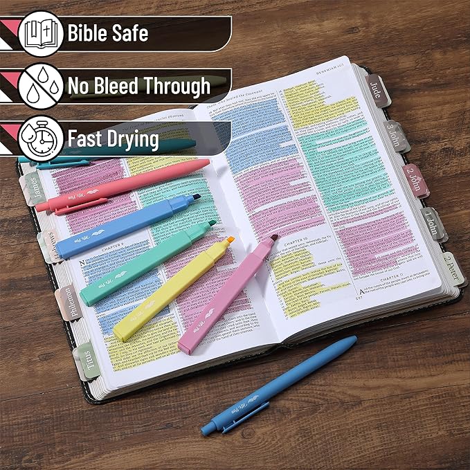 Mr. Pen- Aesthetic Highlighters and Gel Pens, 12 Pack, Pastel Colors Bible Highlighters No Bleed, Fine Point 0.7mm Gel Pens, Fast Dry and No Smear for Bible Journaling, Planner, School Supplies