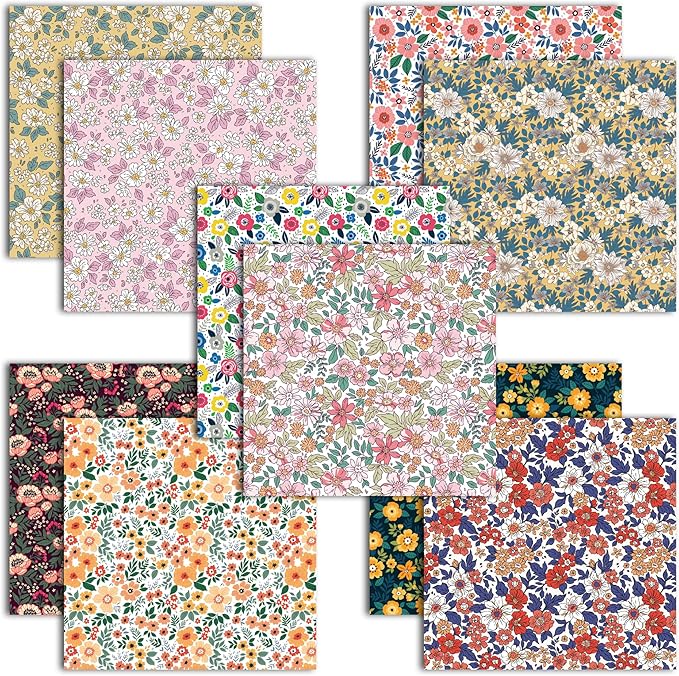 Origami Paper 6x6 Double Sided 50 Sheets 10 Colors origami kit Japanese Chiyo Square Craft Kits Easy Fold Arts Crafts DIY Handwork Floral