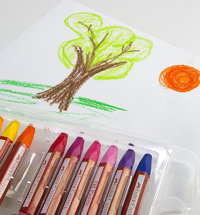 Faber-Castell Blendable Oil Pastels In Durable Storage Case- 24 Vibrant Colors - Non-Toxic Pastels for Kids, Easter Basket Stuffers for Kids