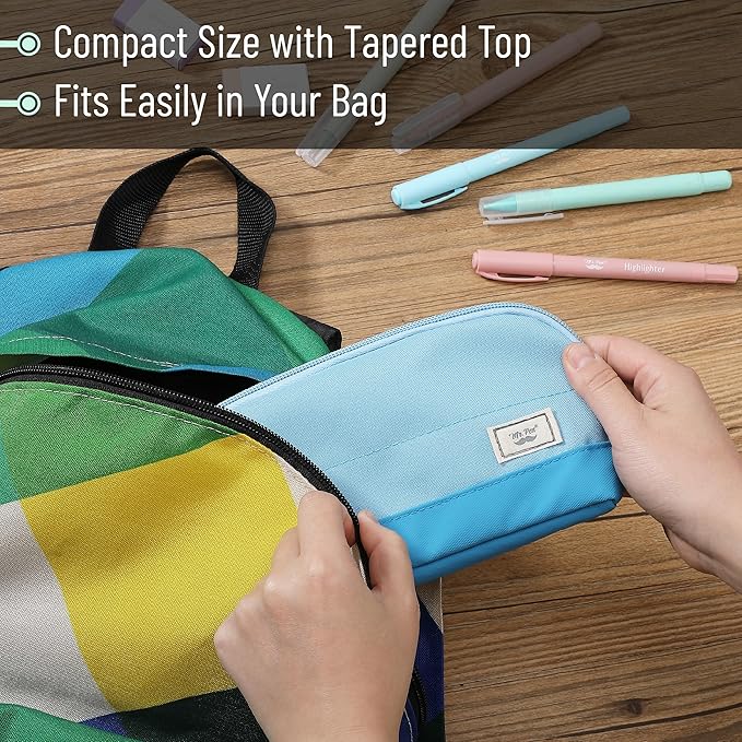 Mr. Pen- Fabric Pencil Case Pouch, Blue, Triangular Shape Pencil Pouch