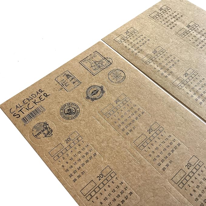 Zelten Refills/Loose Leaves for A5 Cover Ring Binder/Personal Organizer/Planner(A5 6 Holes, Sticker Monthly Calendar)