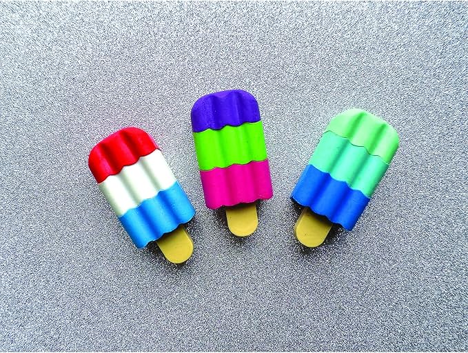 Raymond Geddes Scented 3D Ice Cream Bar Erasers (48 per Bag) - Mix and Match 3D Erasers for Kids - School Party Favors