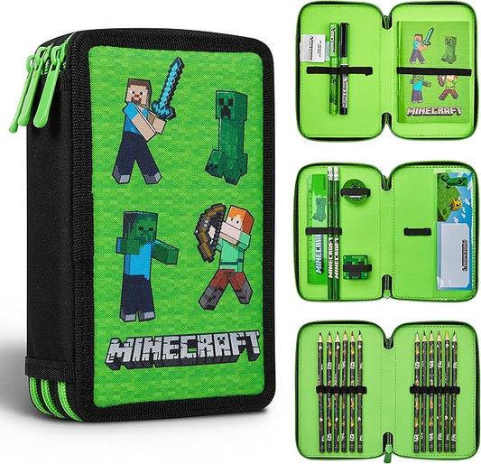 Minecraft Kids Pencil Case Stationery Pens Colored Pencils Notebook School Supplies Gamer Gifts for Boys