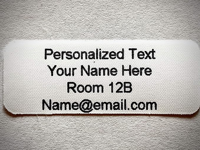 100pc Iron On Name Tags for Clothing 3/4" x 2" Large | Large Up to 4 Lines of Print, Fabric Clothing Labels, For Nursing Homes Summer Camp