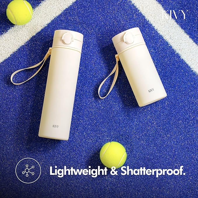 KIVY Slim Water Bottle 22oz with Leakproof Flip Lid [Lightweight & Shatterproof] - Small Drinking Waterbottle - Tritan Bottle Without Straw for School, Sport & Travel - Drinking Bottle - BPA Free