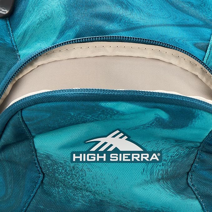 High Sierra Loop Backpack, Travel, or Work Bookbag with tablet sleeve, One Size, TEAL MARBLE SWIRL