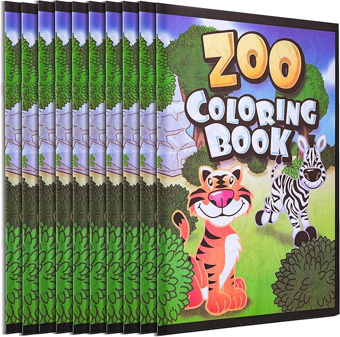 72Pcs Zoo Animal Coloring Books Bulk for Kids - 9"x11" Animal Party Favors with Jungle Safari Animals and Activity Sheets for Goodie Bags, Classrooms and Themed Birthday Supplies (Pack of 72)