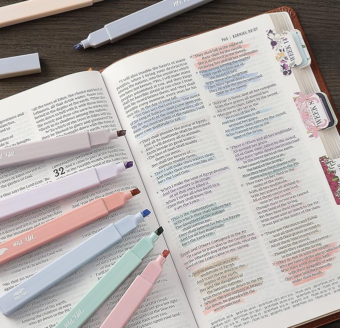 Mr. Pen- Aesthetic Highlighters No Bleed, 16 Pack, Morandi Colors, Chisel Tip, Cute Highlighters Assorted Colors for Journaling, Highlighting, Underlining, Fast Dry, Back to School Supplies