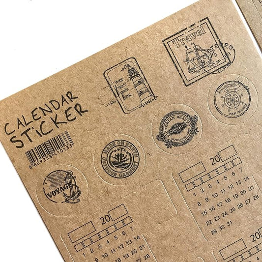 Zelten Refills/Loose Leaves for A5 Cover Ring Binder/Personal Organizer/Planner(A5 6 Holes, Sticker Monthly Calendar)