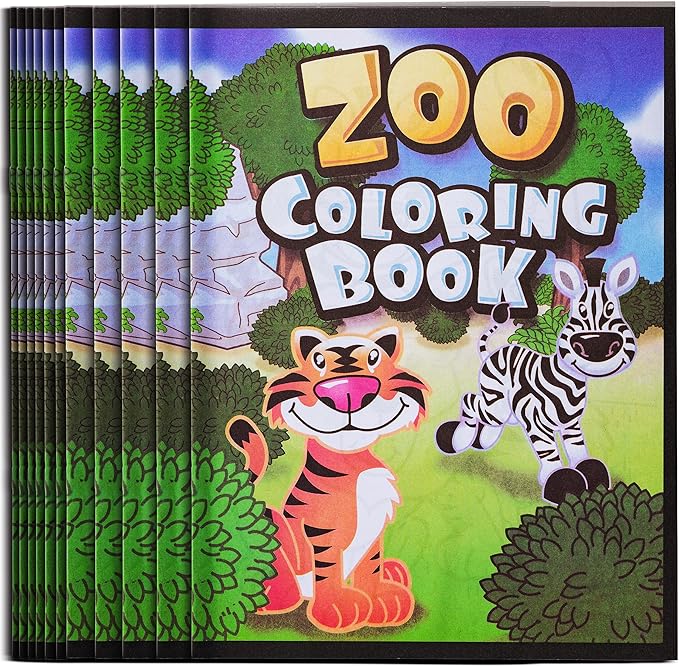 72Pcs Zoo Animal Coloring Books Bulk for Kids - 9"x11" Animal Party Favors with Jungle Safari Animals and Activity Sheets for Goodie Bags, Classrooms and Themed Birthday Supplies (Pack of 72)