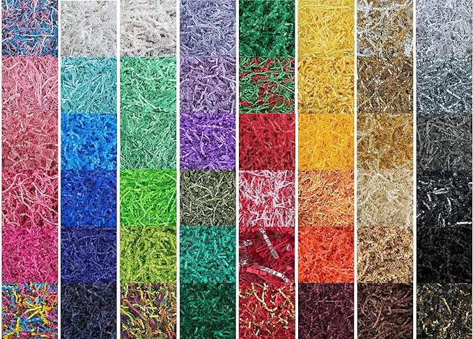 MagicWater Crinkle Cut Paper for Gift Baskets - 1LB - Orange - Perfect for Shredded Paper Filler, Basket Filler, Gift Boxes, Bridesmaid Gifts, Halloween Stuffers & More – Ideal for All Occasions