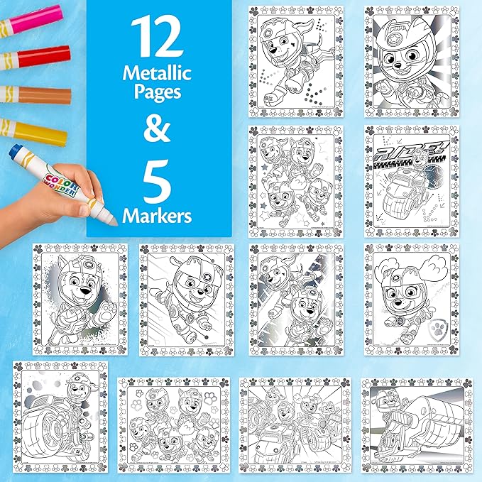 Crayola Paw Patrol Color Wonder Metallic Mess Free Coloring Set, Gift for Kids, 3, 4, 5, 6