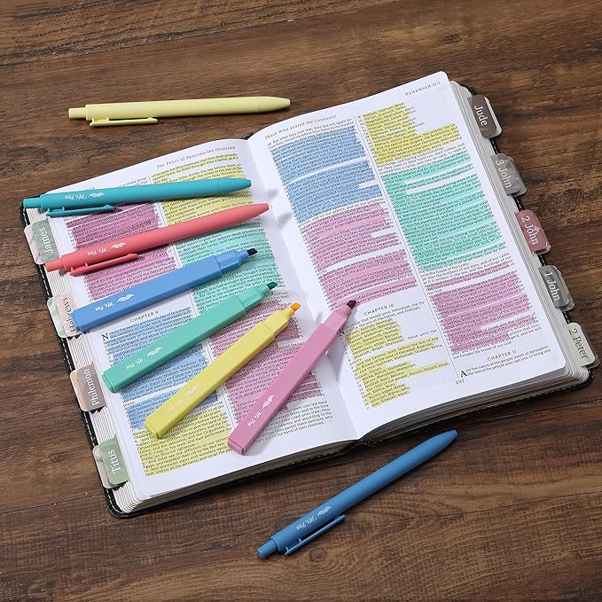 Mr. Pen- Aesthetic Highlighters and Gel Pens, 8 Pack, Candy Colors Bible Highlighters No Bleed, Fine Point 0.7mm Gel Pens, Fast Dry and No Smear for Bible Journaling, Planner, School Supplies