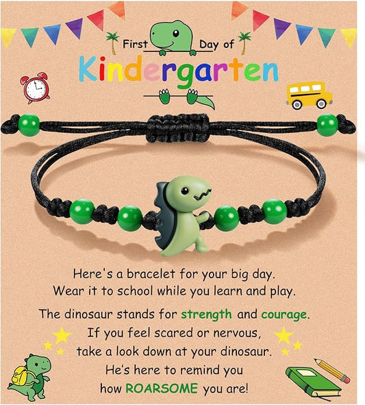 PEALICIOUS Dinosaur Bracelets for Boys, Back to School Birthday Son Gifts | First Day of Kindergarten Bracelet, Adjustable Dino Gifts Match Dinosaur Costume, Birthday Gifts for Boys Son Grandson