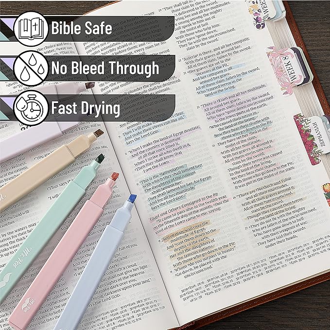 Mr. Pen- Aesthetic Highlighters and Ballpoint Pens No Bleed, 12 Pack, Pastel Colors, Bible Highlighters and Pens No Bleed, Fast Dry and No Smear for Bible Journaling, Planner, School Supplies