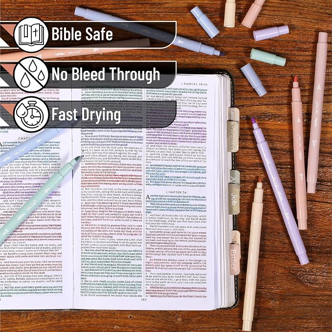 Mr. Pen- Dual Tip Aesthetic Bible Highlighters No Bleed Through, 8 pcs | Chisel & Brush Tip, Cute Highlighter for Journaling Supplies and School Accessories, Bible Highlighters and Pens No Bleed